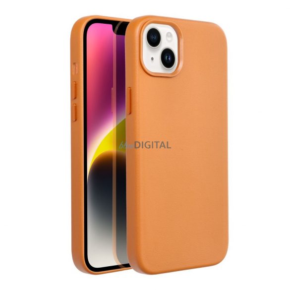 Husă din piele pentru IPHONE 14 PLUS portocaliu