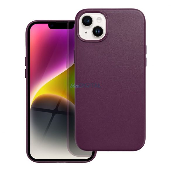 Husă Mag din piele pentru IPHONE 14 PLUS violet închis