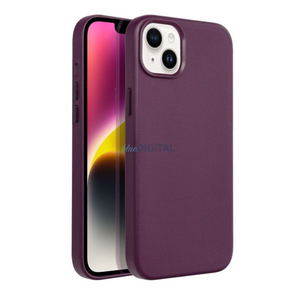 Husă Mag din piele pentru IPHONE 14 PLUS violet închis