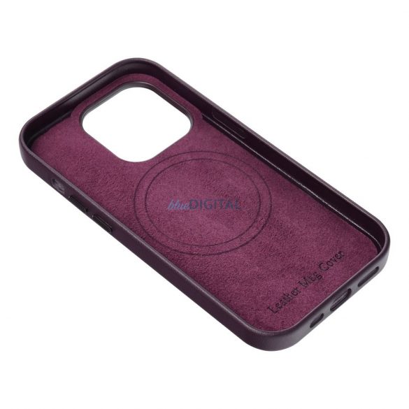 Husă Mag din piele pentru IPHONE 14 PLUS violet închis