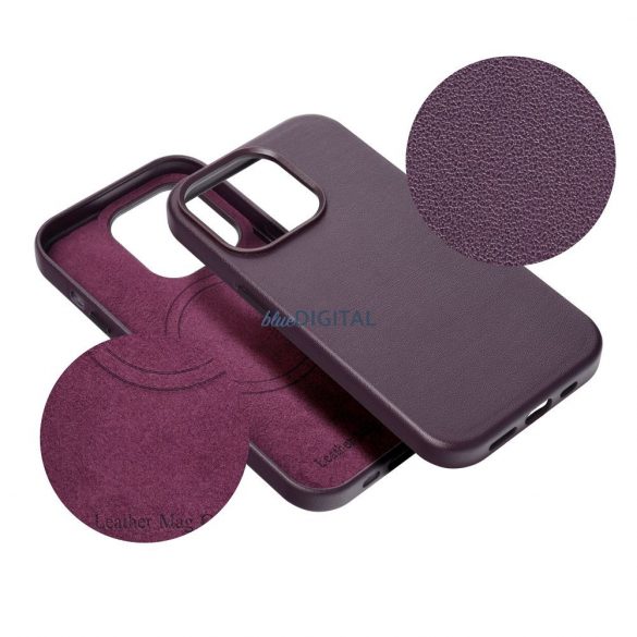 Husă Mag din piele pentru IPHONE 14 PLUS violet închis