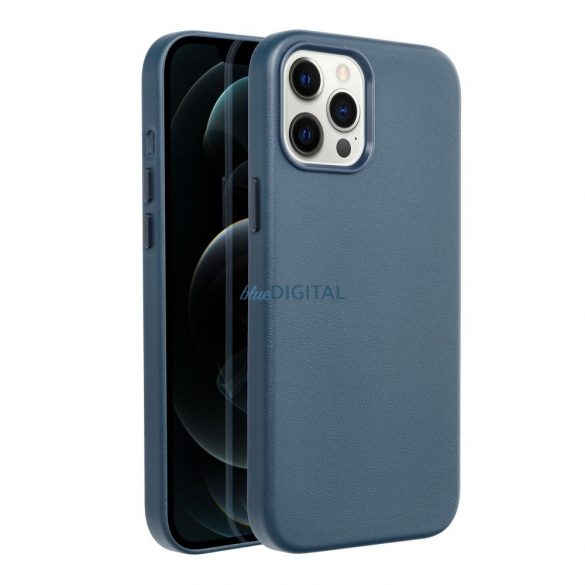 Carcasa din piele pentru IPHONE 12 PRO MAX albastru indigo