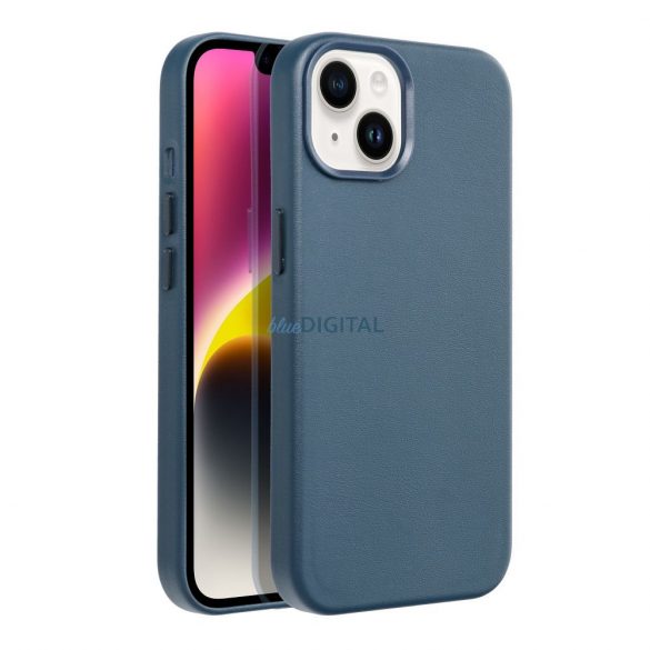 Husă din piele pentru IPHONE 14 albastru indigo