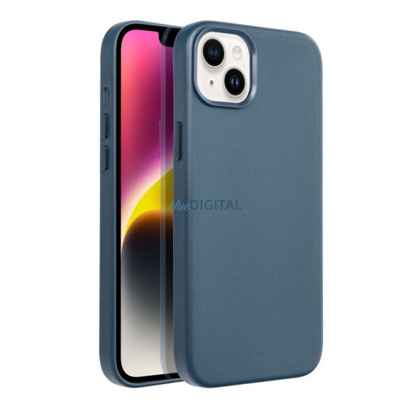 Husă din piele pentru IPHONE 14 PLUS albastru indigo