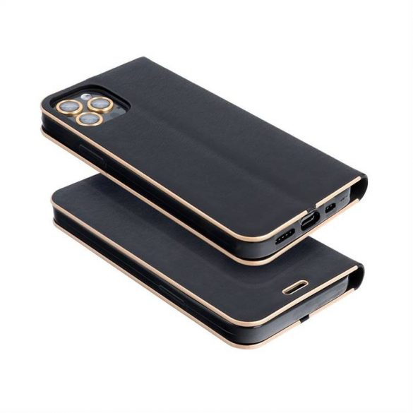 LUNA Book Gold pentru SAMSUNG S23 negru