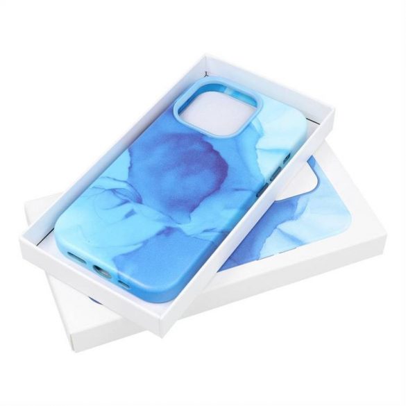 Carcasa din piele pentru IPHONE 14 PRO albastru splash