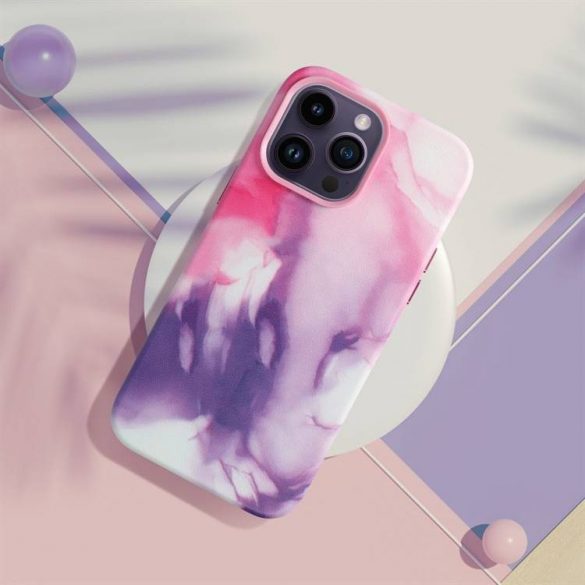 Husă din piele pentru stropire violet pentru IPHONE 14 PLUS