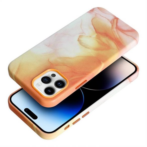 Carcasa din piele pentru IPHONE 12 PRO portocaliu splash