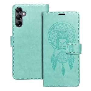 MEZZO Husă carte pentru SAMSUNG A14 4G / A14 5G dreamcatcher verde