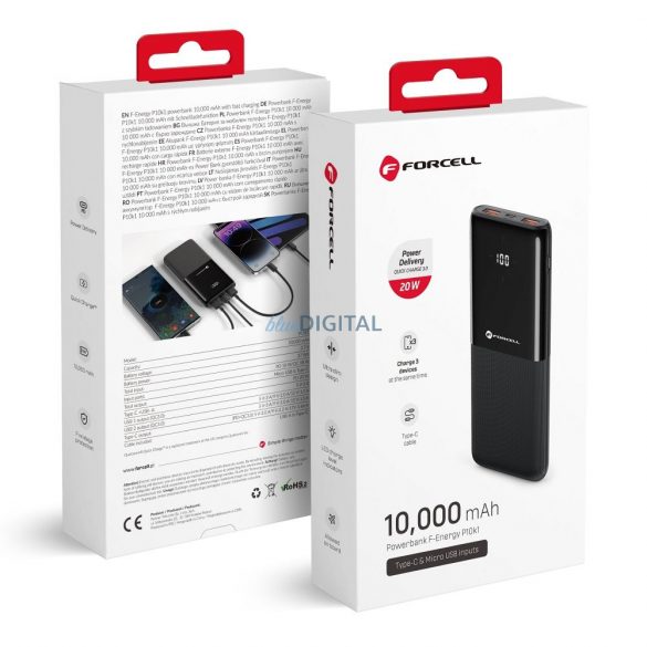 FORCELL Powerbank F-Energy P10k1 PD 20W QC 10000mah negru