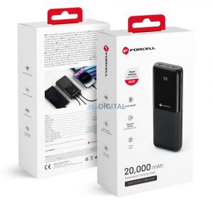 Powerbank FORCELL F-Energy P20k1 PD 20W QC 20000mah negru