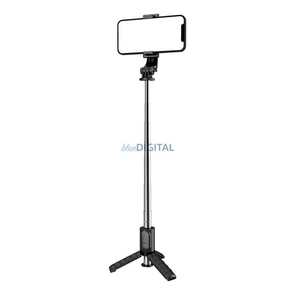 Combo selfie stick cu trepied și telecomandă bluetooth negru Q11 / TR19