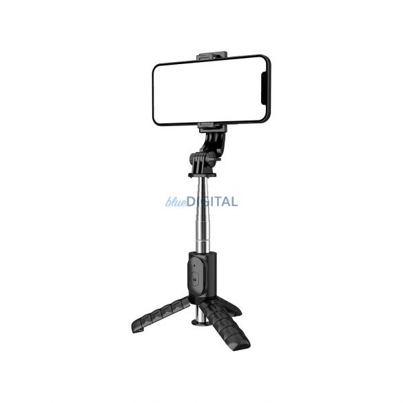 Combo selfie stick cu trepied și telecomandă bluetooth negru Q11 / TR19