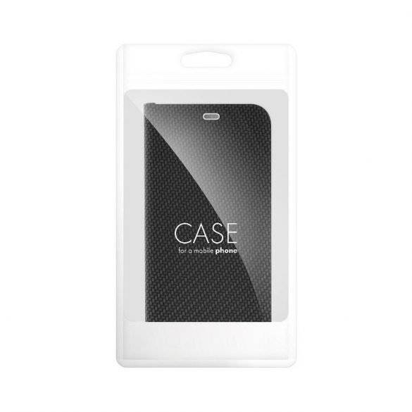 LUNA Husă tip carte Carbon pentru Xiaomi Redmi 12C negru