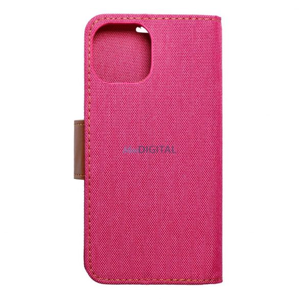 Husa carte CANVAS pentru IPHONE 15 roz