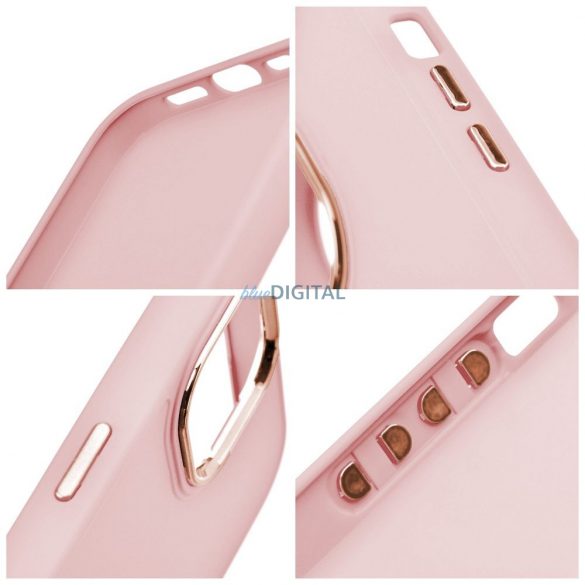 Husa FRAME pentru IPHONE 15 Pro roz pudrat