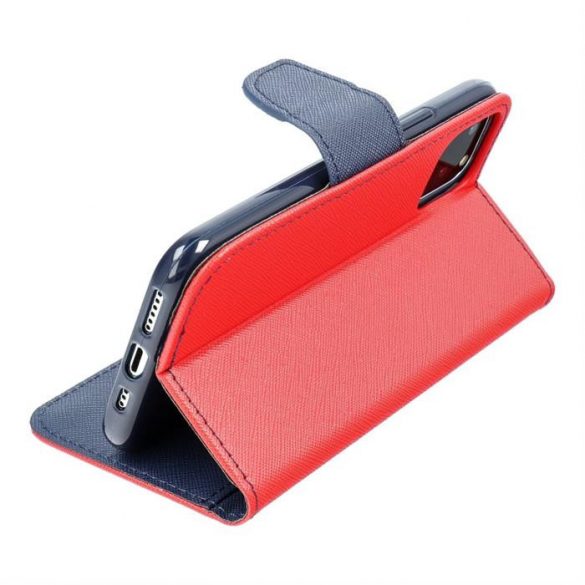 Husa Fancy Book pentru IPHONE 15 PLUS rosie / bleumarin