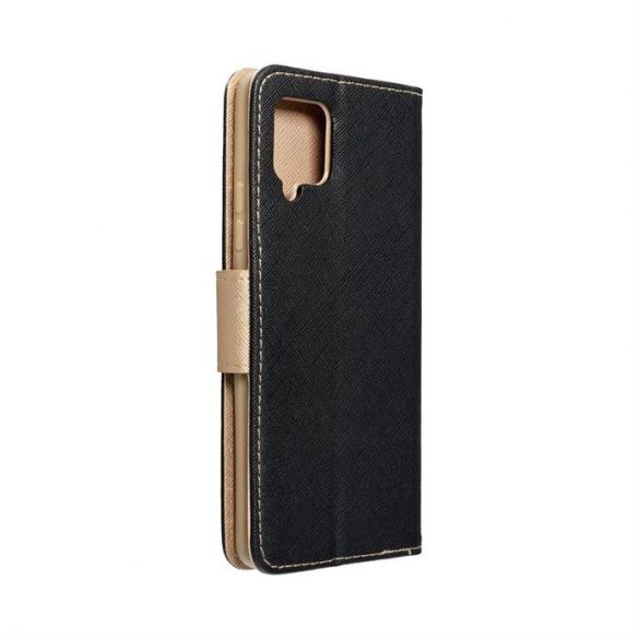 Husa Fancy Book pentru IPHONE 15 PLUS neagra/aurie