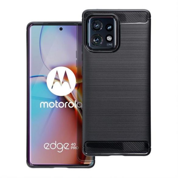 Husă CARBON pentru MOTOROLA EDGE 40 PRO negru