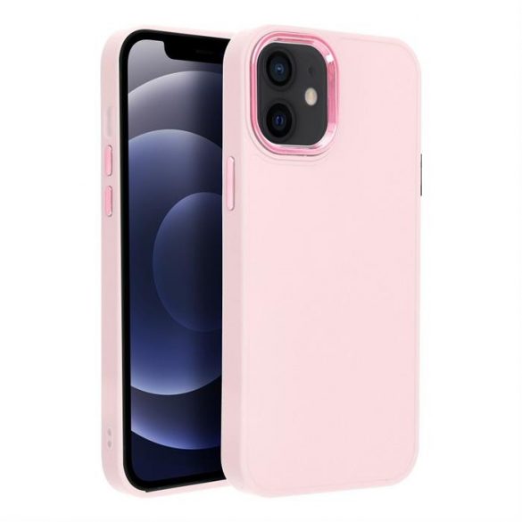 Husă FRAME pentru IPHONE 12 MINI roz pudră