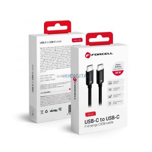 FORCELL kabel Tip C la Tip C QC4.0 3A/20V PD60W C338 25cm negru