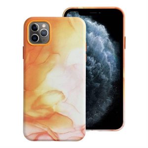 Husă din piele pentru piese pentru IPHONE 11 PRO MAX portocaliu splash