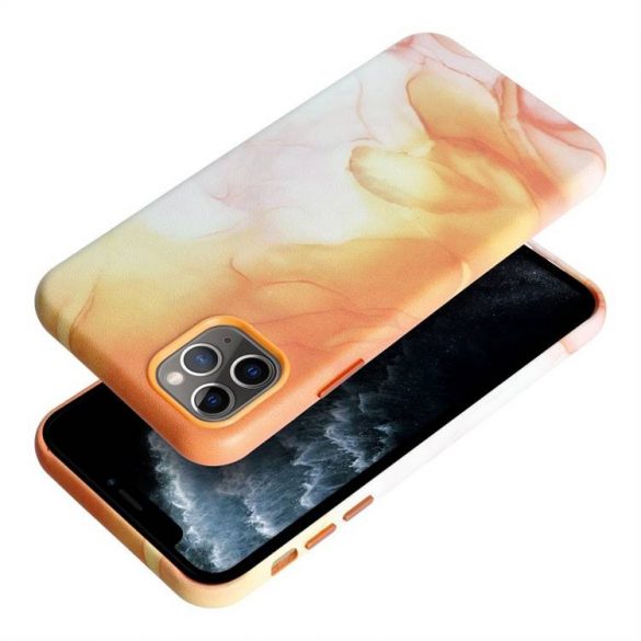 Husă din piele pentru piese pentru IPHONE 11 PRO MAX portocaliu splash