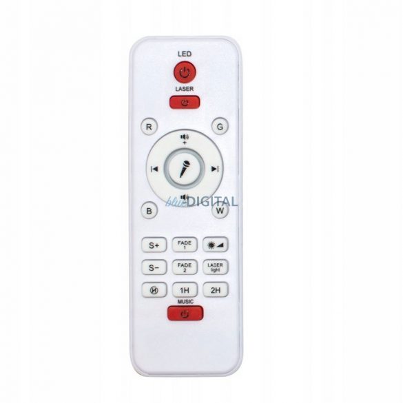 Proiector STARS lampă de noapte cu difuzor bluetooth + telecomandă +USB BTM0504-B alb