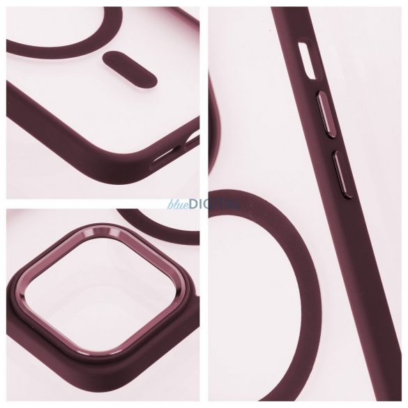 Husă Matte Mag Husă compatibilă cu MagSafe pentru IPHONE 15 PRO plum red