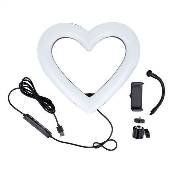 Lampa Led RING / Heart Stream RGB 10inch cu suport pentru mobil + trepied JM26-10