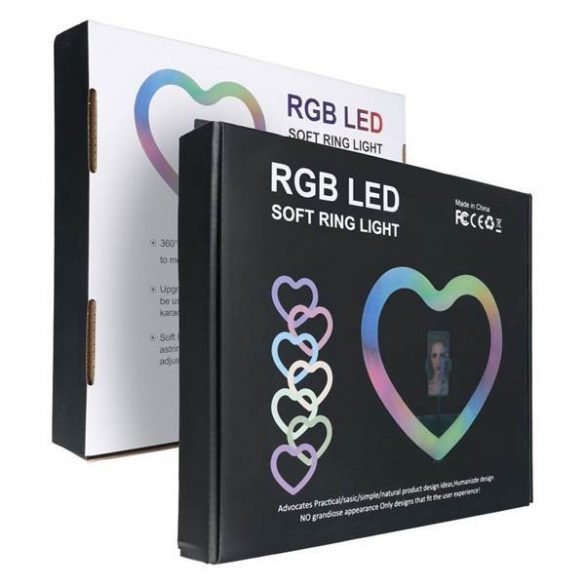 Lampa Led RING / Heart Stream RGB 10inch cu suport pentru mobil + trepied JM26-10