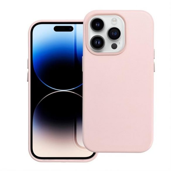 Carcasa din piele pentru IPHONE 15 PRO roz nisip