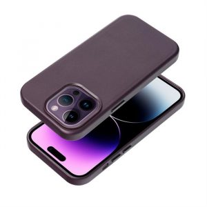 Husă Mag din piele pentru IPHONE 15 PRO violet închis