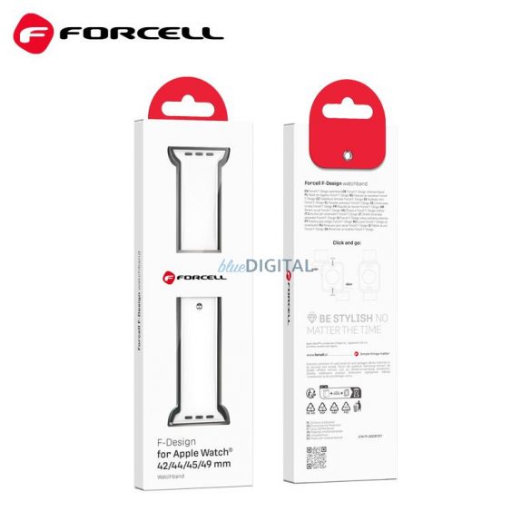 Curea FORCELL F-DESIGN FA01 pentru Apple Watch 42/44/45/49mm alb