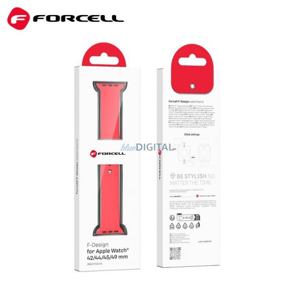 Curea FORCELL F-DESIGN FA01 pentru Apple Watch 42/44/45/49mm roșu