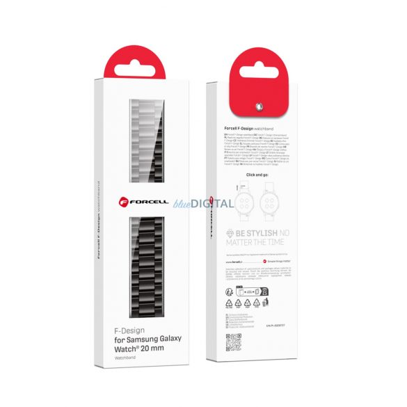 Curea FORCELL F-DESIGN FS06 pentru ceas Samsung 20mm negru