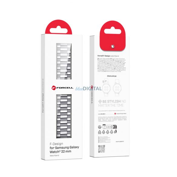 Curea FORCELL F-DESIGN FS06 pentru ceas Samsung 22mm argintiu