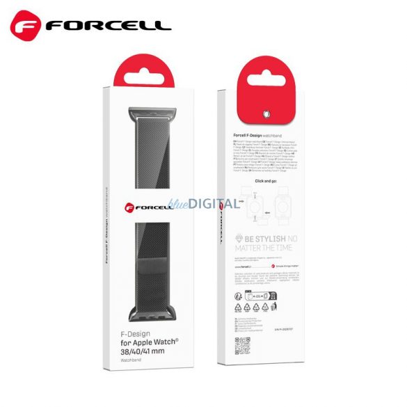 Curea FORCELL F-DESIGN FA03 pentru Apple Watch 38/40/41mm negru