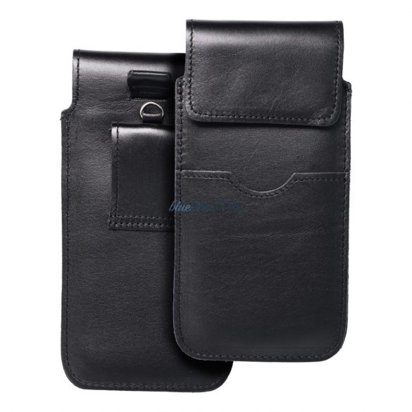 ROYAL - Buzunar universal din piele cu clapeta / negru - Marime 2XL - IPHONE 6 PLUS / SAMSUNG A52 / XIAOMI REDMI NOTE 10