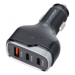 Încărcător auto USB QC 3.0 18W + 2x Tip C PD 100W+30W CC53-2C1A (Total 138W)