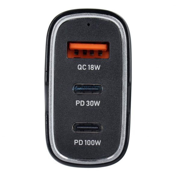 Încărcător auto USB QC 3.0 18W + 2x Tip C PD 100W+30W CC53-2C1A (Total 138W)