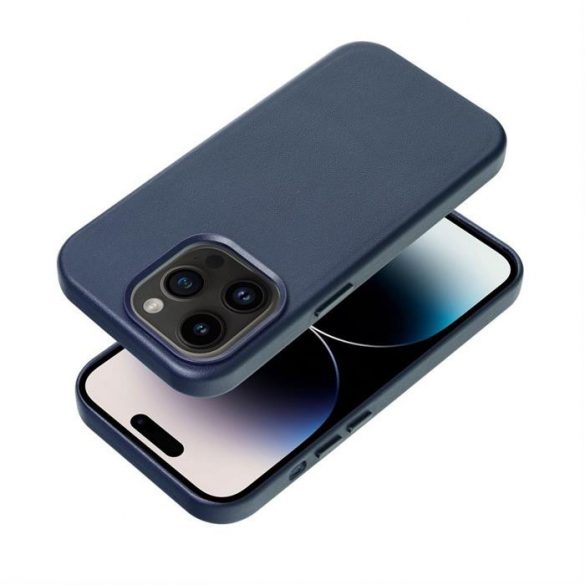 Husă din piele pentru IPHONE 15 PLUS albastru indigo