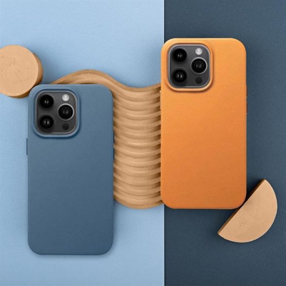 Husă din piele pentru IPHONE 15 PLUS albastru indigo