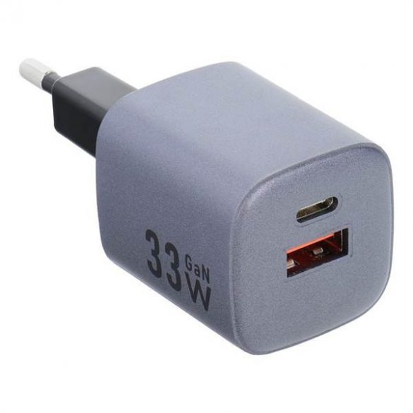 Încărcător de călătorie Forcell cu prize USB C și USB A - 3A 33W cu PD și funcție Quick Charge 4.0