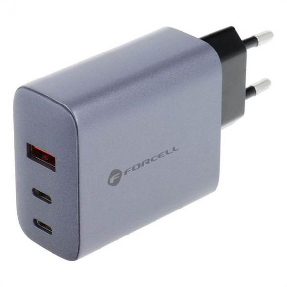 Încărcător de călătorie Forcell cu 2 prize USB C și USB A - 4A 65W cu funcție PD și Quick Charge 4.0