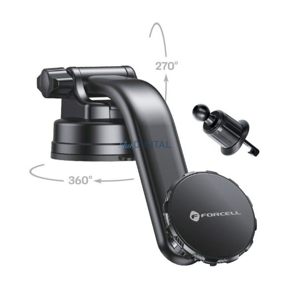 Suport auto FORCELL F-Grip MagLuxe pentru telefon la parbriz/consola centrală/aerisire magnetic negru