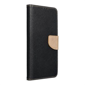 Husa Fancy Book pentru SAMSUNG A55 neagra/aurie