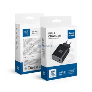 Încărcător universal de călătorie Blue Star cu mufă USB C - 3A 45W cu funcție PD și QC 4.0