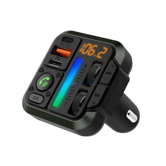 BLUE STAR transmițător FM QC3.0 PD 20W AutoBeat MT04B negru