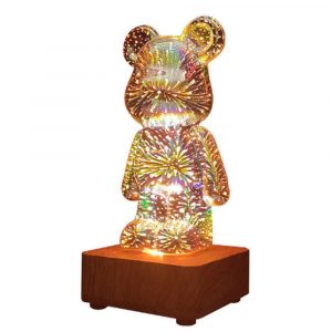 Lampă de noptieră LED 3D BEAR Art Deco în picioare L3GFBD